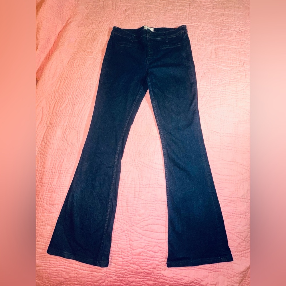 Free People Dark Blue Flare Jeans